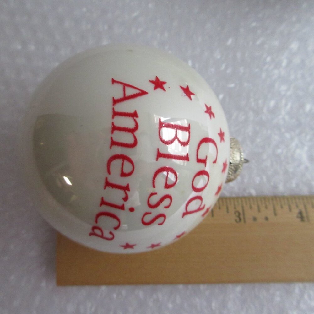 USA God Bless America Glass Christmas Ornament & Avon Patriotic Flag Lot of 4 - Picture 12 of 15